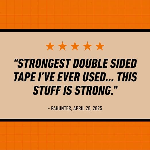 Gorilla Heavy Duty Double Sided Mounting Tape, Black Tape, 1" x 120" (Pack of 12) - Weatherproof for Indoor or Outdoor