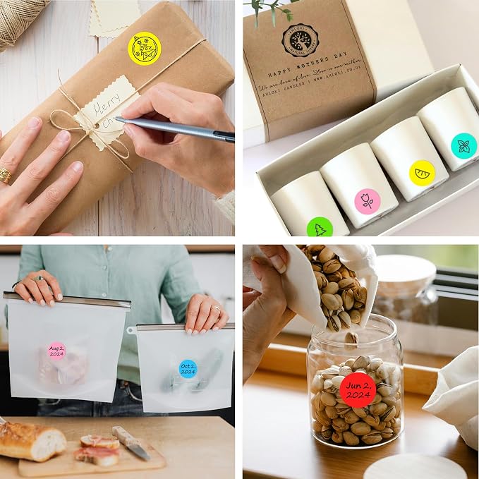 1 Inch Round Removable Thermal Sticker Labels, Color Dot Stickers, Waterproof Color Coding Sticker for Thermal Printers, Office, Retail, Home and Warehouse Organization(6 Color, 6000 Pcs)