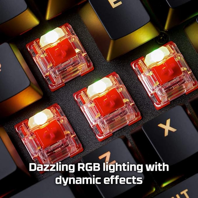 HyperX Alloy Origins - Mechanical Gaming Keyboard, Software-Controlled Light & Macro Customization, Compact Form Factor, RGB LED Backlit - Linear HyperX Red Switch (Black)