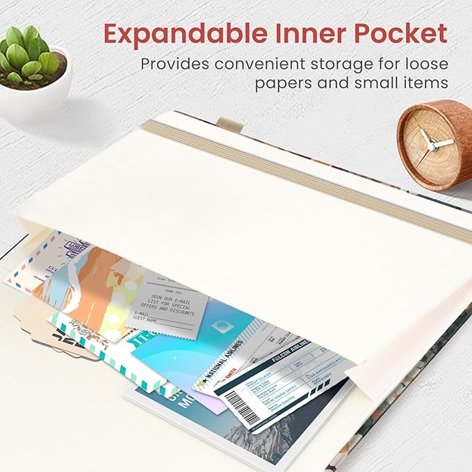 Taja Pretty Dotted Journal for Women, Aesthetic Cute Hardcover Leather Journal for Writing, A5 Journaling Notebook for Work & Sketch, Perfect for Office School Home, 160 Pages, Meadow Flowers