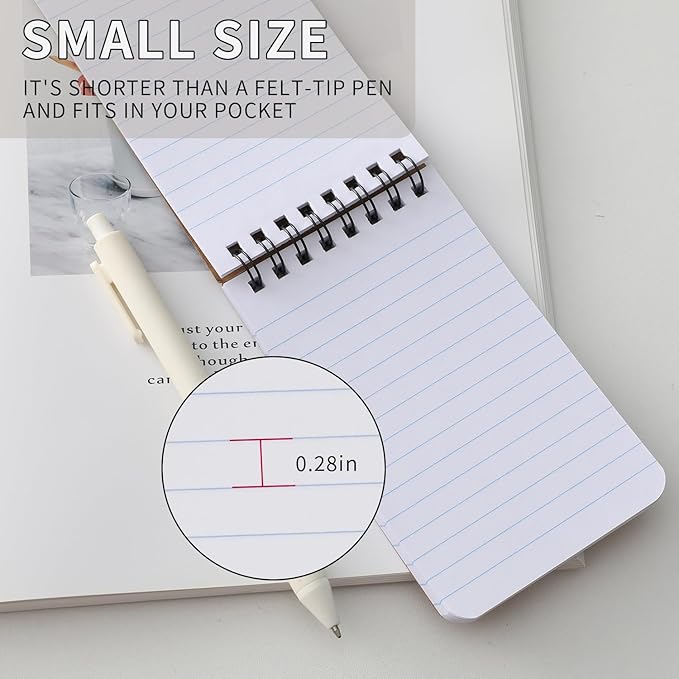 QiCheng Pocket Notebook Small Notepad Pocket Notepad Small Spiral Notebooks 3X5Inches (6-black+brown)