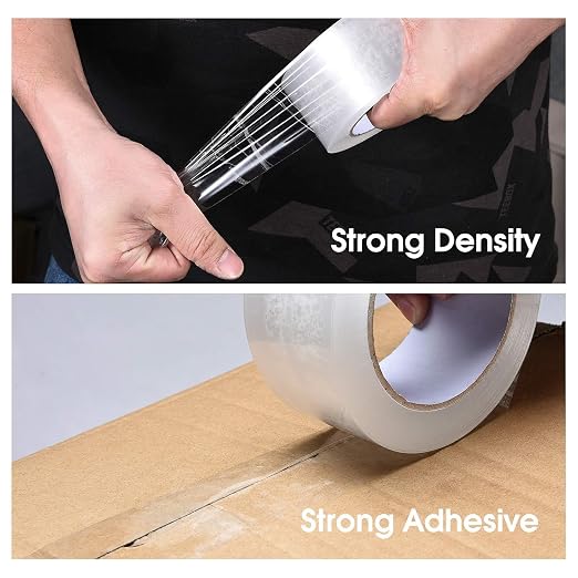 Pacific Mailer Clear Packing Tape, Heavy Duty Packaging Carton Tape for Shipping Packaing Moving Sealing, 2 Inch Wide, 2.7mil Thickness, 65 Yards Per Roll [Pack of 12]