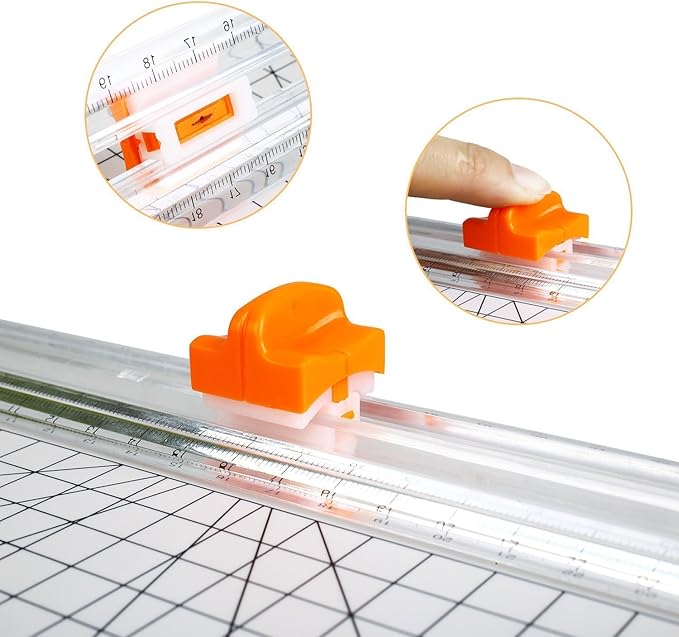 Firbon Paper Cutter Replacement Blade with Automatic Security Safeguard Design for A4 Black and White Paper Trimmer (5 Pack)