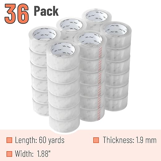 Mr. Pen- Packing Tape, 36 Pack, 2” Wide, 60 Yards, Shipping Tape, Packaging Tape, Clear Packing Tape Bulk