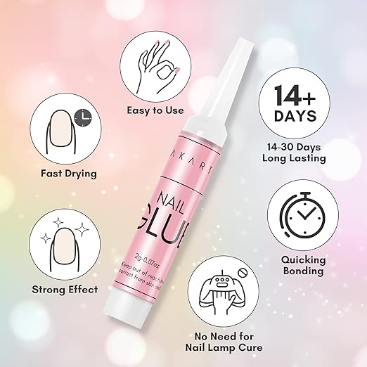 Makartt Super Strong Nail Glue for Press Ons: 100PCS Bulk Long Lasting Professional Adhesive for Fake Nail Tips,Strong, Quick Air Dry Glue 0.07oz Supplies for Salon Manicure Supplies and Home DIY Use