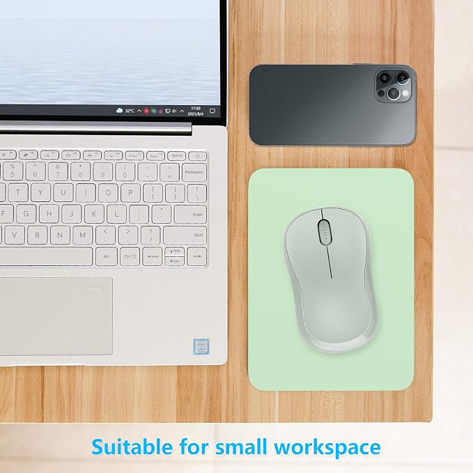 Dapesuom Small Mouse Pad, 6 x 8 Inch Thick Rubber Premium-Textured Non-Slip Portable & Washable Mini Mouse Mat for Women Men Wireless Laptops Keyboard Tray Gaming Computer Office Travel, Lake Green