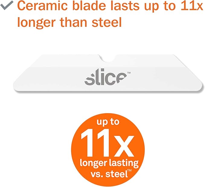 Slice 10404 Replacement Blade, Ceramic, Finger Friendly, Rounded Tip, Lasts 11x Longer Than Metal