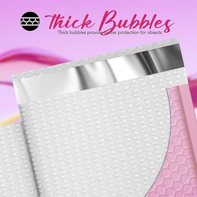 Fuxury 240 Pack Thick Bubble Mailers 8.5x12 Inch Gradient Pink Bubble Envelopes Cute Design Cushioning Mailer for for Small Business Mailing Books Clothes Makeup Supplies