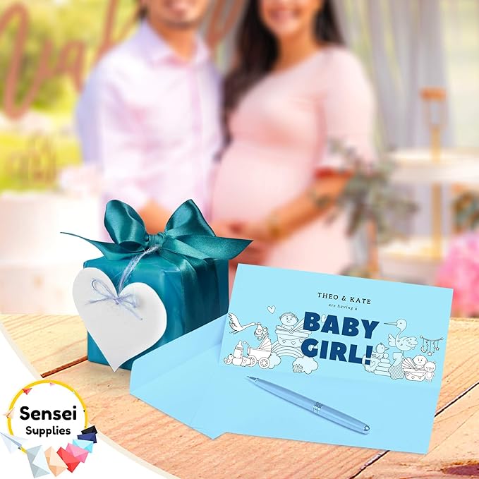 110 5x7 Light Blue Invitation Envelopes - for 5x7 Cards - A7 - (5 ¼ x 7 ¼ inches) - Perfect for Weddings, Graduation, Baby Shower - 120 GSM - Peel, Press & Self Seal - Square Flap