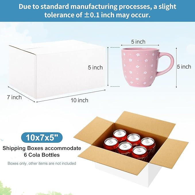 Famagic 10 Pack 10x7x5 Inch Small Shipping Boxes White Corrugated Cardboard Boxes Mailer for Small Business, Mailing Boxes for Packaging Bulk