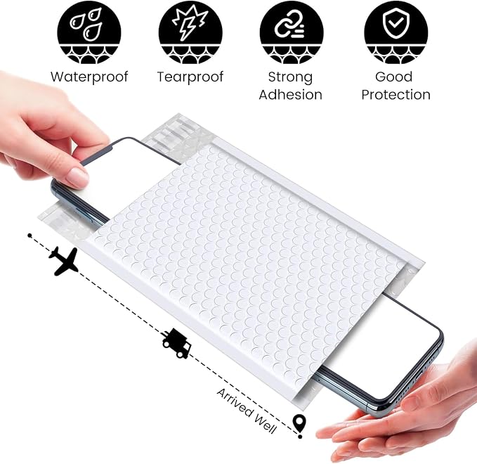 Fuxury Bubble Mailers 6x10" White Padded Envelopes 1000Pack | Strong Adhesion Thick Padded Mailers for Small Business Mailing Small Items,Jewelry,Makeup