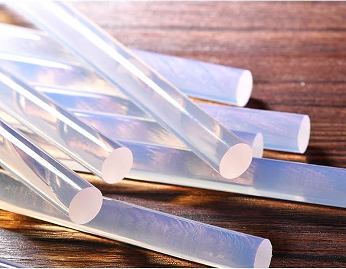 50 PCS Mini Round Hot Glue Sticks - 8 x 0.28-Inch Clear Compatible Glue Gun Sticks - Dual Temperature