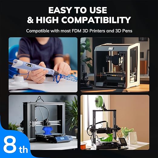 AMOLEN Matte PLA Filament 1.75mm Bundle, Chocolate Brown, Amolen Blue, Black, Olive Green, 4 * 1KG