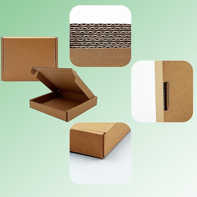 6x5x1 inch Small Shipping Boxes 50 Pack, Brown Kraft Corrugated Cardboard Mailer Boxes Bulk for Packaging Business Mailing Gift，Mini Mailer Boxes for Packaging Supplies