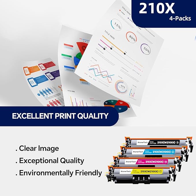 210X 210A High Yield Toner Cartridges（4 Pack Compatible Replacement for HP 210X 210A 210 Toner Cartridge with HP Color LaserJet Pro MFP 4301fdw 4201dn 4301fdn 4201dw Series Printer |W2100X W2100A