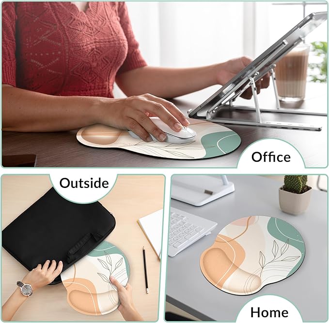 Ergonomic Mouse Pad with Wrist Rest, Small Mousepad with Non-Slip Rubber Base and Smooth Surface, Blue Mouse Pads for Desk, Office Desk Accessories