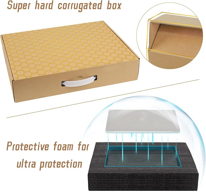 Laptop Shipping Box, Secure Laptop Box for Shipping with Foam, Cardboard Mailer Box for up to 16 Inch Laptop Packing (Pack of 3)