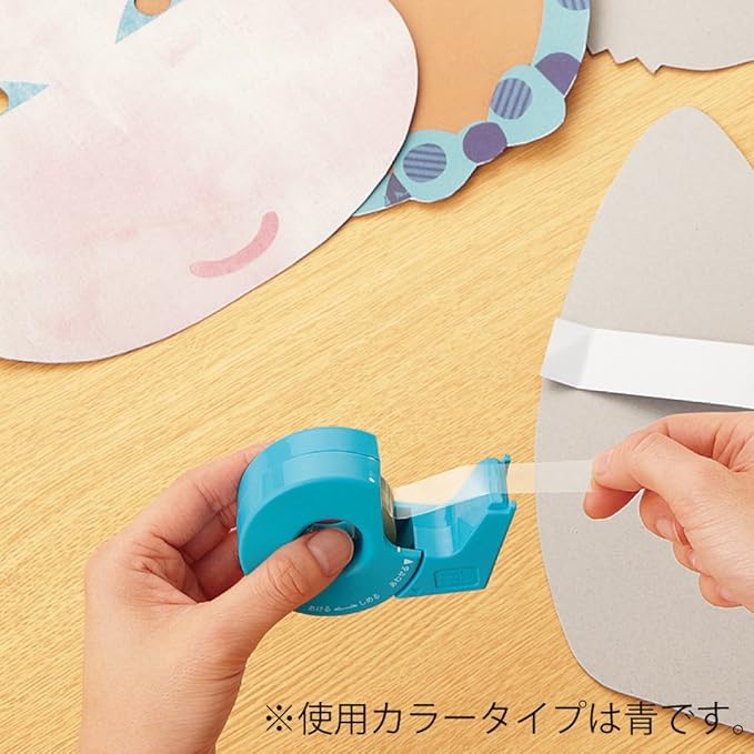 Kokuyo Portable Tape Dispenser, Hand Type Tape Roll Dispenser (Tape Included)，Smooth Blade, Perfect for Office Desktop and Art Scrapbooking, Japan Import (T-SM300W), White