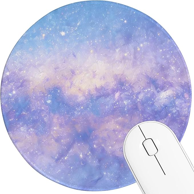 Round Mouse pad, high-end Texture, Sewn Edge Design, Anti-Slip Rubber Base. 8.6 x 8.6 inches (Phantom Purple)