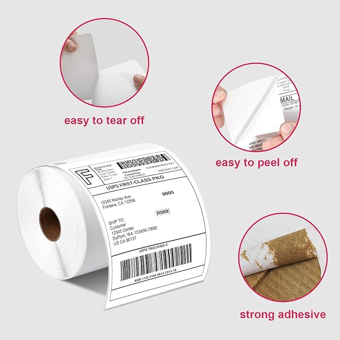 1320 Shipping Labels 4"x6" Compatible with Dymo LabelWriter 4XL 1744907, 1755120, Thermal Postage Labels for All Thermal Label Printers, Permanent Adhesive, BPA Free, 220 Labels/Roll (6 Rolls)