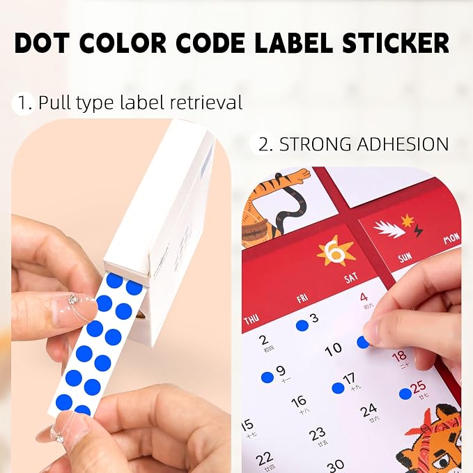 PARLAIM 1/4 Inch Circle Sticker Labels,1000 Stickers Round Color Coding Circle Dots Stickers, Adhesive Roll Dot Label for Inventory Organize, File Classification (Blue)