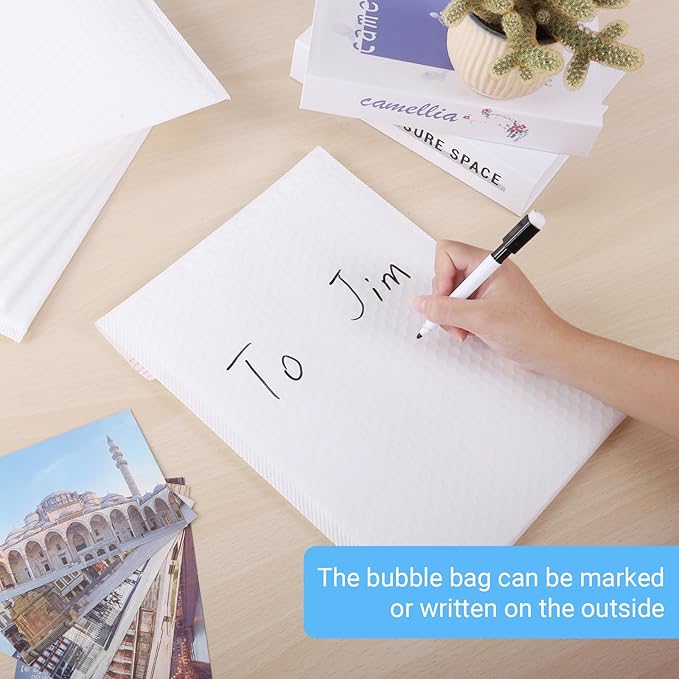 25 Pcs White Bubble Mailers 9.4x12 Inch，Large Poly Bubble Mailers Padded Envelopes Self SeaL Bubble Envelopes Bags Packaging, Shipping (Fit for 8.5 x 12" Item)