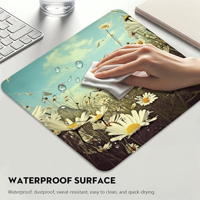 Serenity in Spring Daisies Mouse Pad - A Breath of Fresh Air for Your Desk, Stitched Edges Non-Slip Rubber Base Mouse Pads for Computers Laptop