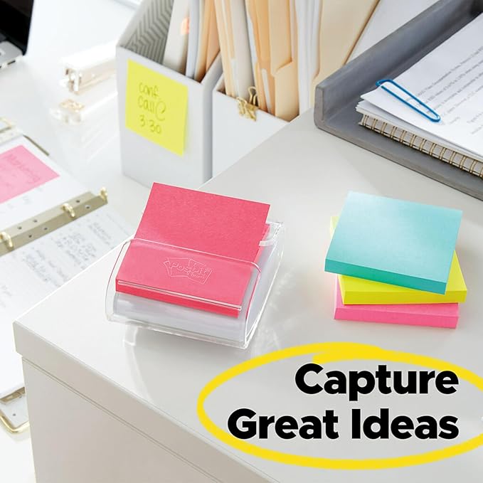Post-it Pop-up Notes 3x3 in, 12 Pads, America's #1 Favorite Sticky Note, Alternating Colors of Power Pink & Vital Orange and Aqua Splash & Acid Lime, Poptimistic Collection, Clean Removal, Recyclable