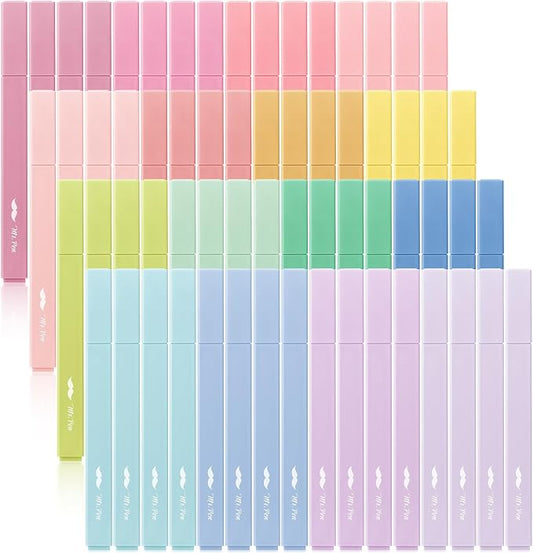 Mr. Pen- Aesthetic Highlighters No Bleed Bulk, 64 Pack, Pastel Color | Chisel Tip, Cute Highlighters Assorted Colors for Journaling, Highlighting, Underlining, Fast Dry, Back to School Supplies