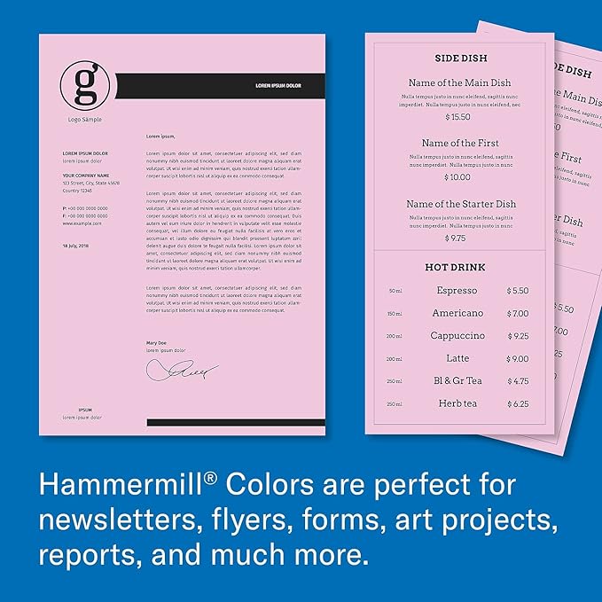 Hammermill Colored Paper, 20 lb Lilac Printer Paper, 8.5 x 11-1 Ream (500 Sheets) - Made in the USA, Pastel Paper, 102269C