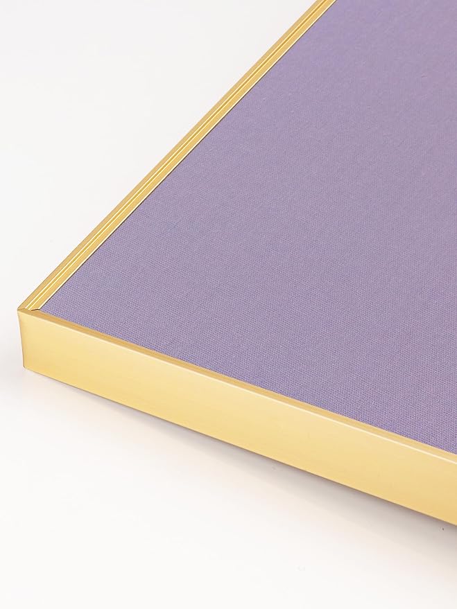 Fabric Bulletin Board 16x12 inches, Golden Aluminum Framed Wall Pin Board | Cork Board Alternative for Wall with Push Pins for Office and Home, Linen Display Mood Board for Photos, Notes & Reminders
