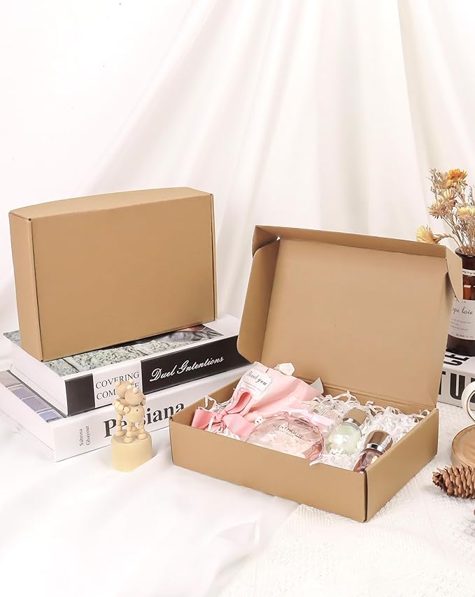 45 Pack Small Shipping Boxes, 9x6x2 Inch Brown Cardboard Boxes for Small Business