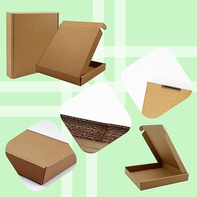 7x7x1 inch Small Shipping Boxes 50 Pack, Brown Kraft Corrugated Cardboard Mailer Boxes Bulk for Packaging Business Mailing Gift，Mini Mailer Boxes for Packaging Supplies