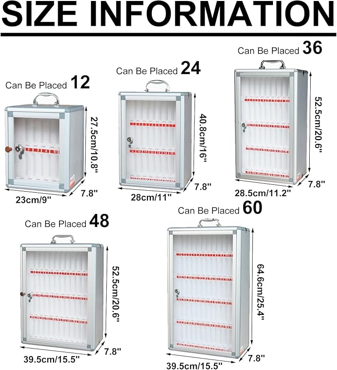 12/24/36/48/60 Slots - Cell Phones Storage Cabinet, for School, Office - Durable and Stylish, Aluminum Alloy Cell Phones Holder Storage Box (Size : 12)