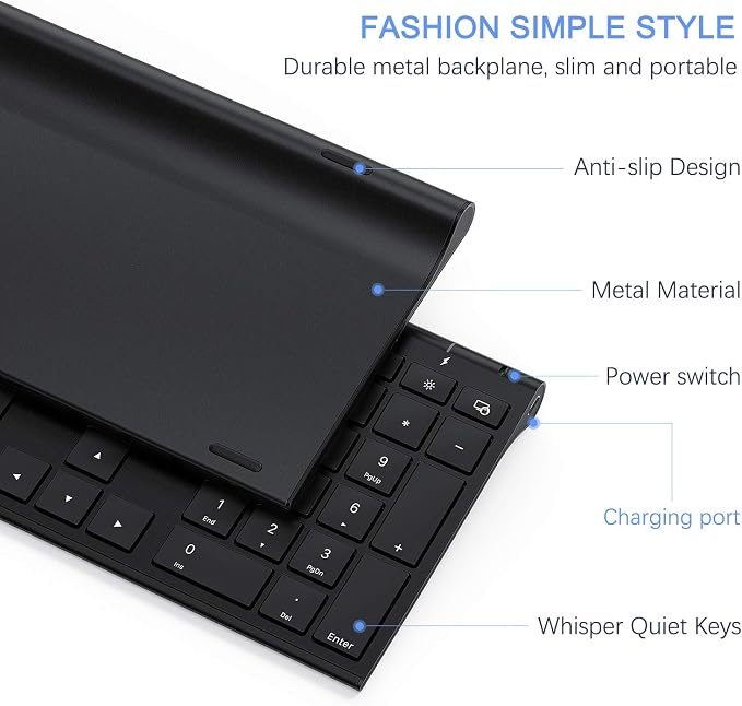 Vssoplor Wireless Keyboard and Mouse, Rechargeable Ultra Slim, Black | Quiet Full-Size Keyboard and Mouse Combo Set, for Laptop, PC, Notebook, Desktop, 2.4GHz Stable Connection, Ideal for Office