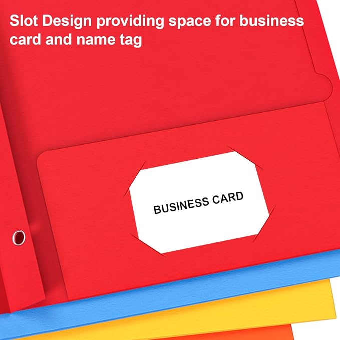 2 Pocket Folders with Prongs, 5 Pack Paper Folders with Pockets & 3 Prongs | Assorted 5 Colors, Fit Letter Size Paper, for Organizing Files in School, Office, Business