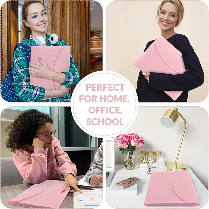 SKYDUE Cute Accordion File Organizer, Expanding File Folder with 8 Pockets, Document Organizer with Colorful Tabs for School, Office, Hospital Tax, Receipts Storage Letter/A4 Size Pink