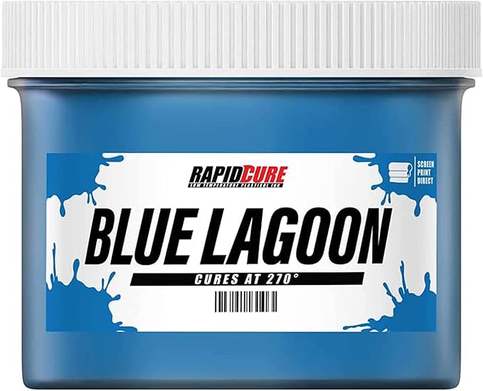 Rapid Cure® Screen Printing Ink Blue Lagoon (Quart - 32oz.) - Plastisol Ink for Screen Printing, Fast Curing Fabric Paint - Screen Print Direct®, USA Made