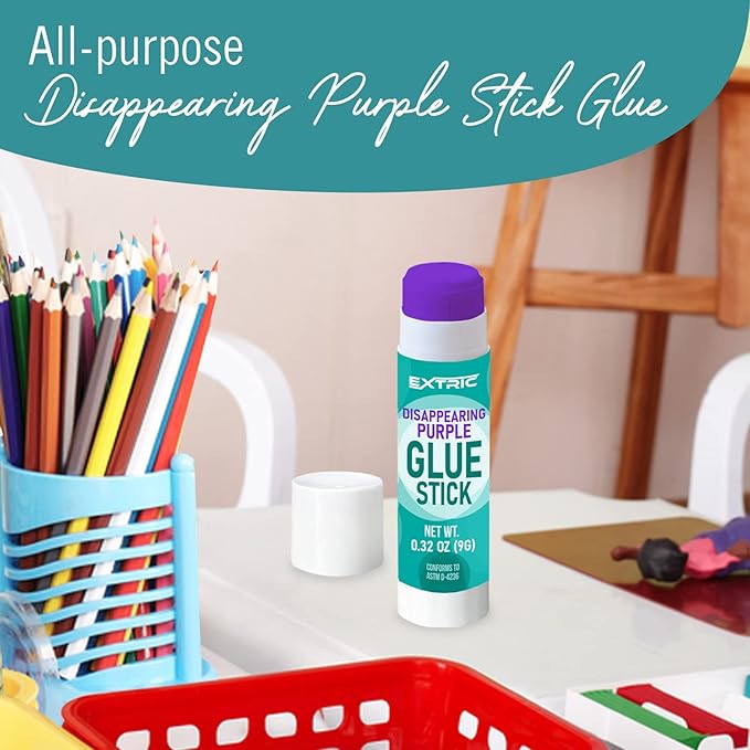 Glue Sticks Bulk Classroom, Purple Glue Sticks for Kids 36 Count, 0.32 Ounce Washable, for Kids, School and Home