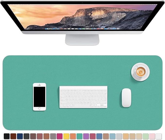 Hsurbtra Desk Pad, 30" x 14" PU Leather Desk Mat, XL Extended Mouse Pad, Waterproof Desktop Blotter Protector, Non-Slip Ultra Thin Large Laptop Keyboard Writing Mat for Office Home, Fruit Green