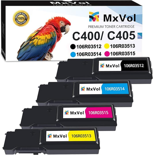 VersaLink C400 C405 Toner Cartridge High-Yield 106R03512 106R03514 106R03515 106R03513 Replacement for Xerox Versa Link C400 C405 C400D C400DN C405N C405DN Printer (Black Cyan Magenta Yellow, 4-Pack)