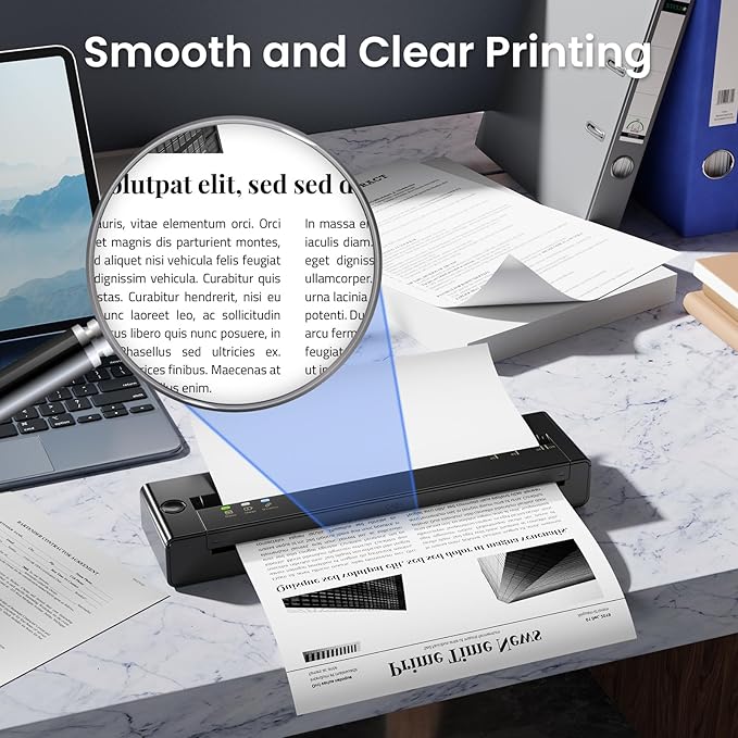 Thermal Printer Paper 8.5" x 11" US Letter Size, 200 Sheets, Advanced Thermal Printing, Quick-Dry Thermal Paper Compatible with A285M A28U A282M A281M M08F M835 M834 M832 Portable Printer