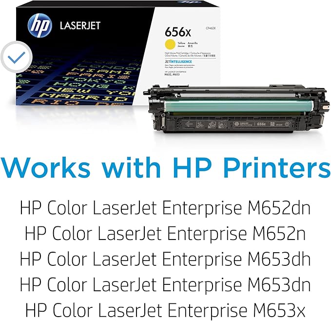 HP 656X Yellow High-Yield Toner Cartridge | Works Color LaserJet Enterprise M652, M653 Series | CF462X