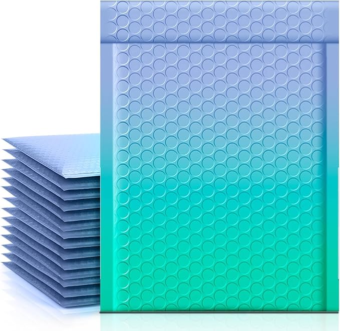 Metronic Bubble Mailers 6x10 Inch 100 Pack PurpleTeal Usable Size 6x9" Opaque Padded Envelopes Waterproof Bubble Envelopes Cushioning Mailer for Small Business Mailing Makeup Jewelry Gifts