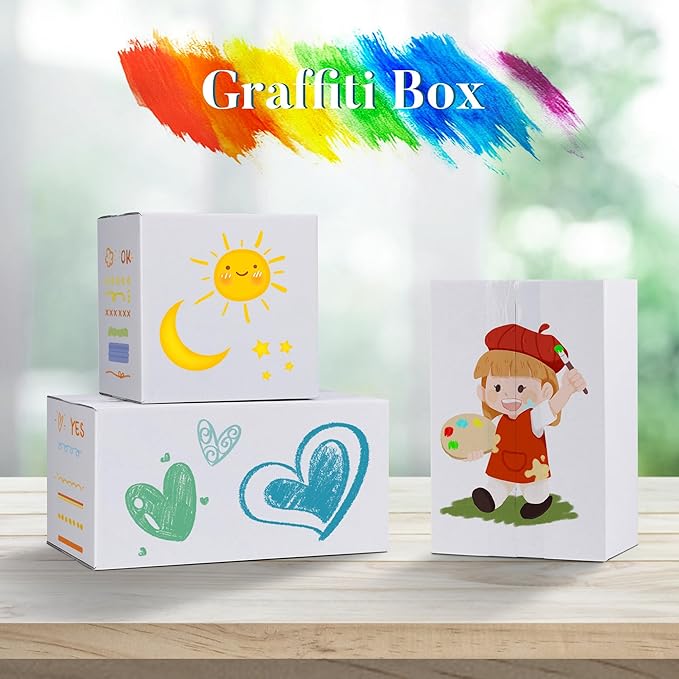 Small Shipping Boxes 10x7x5 Set of 6 | White Corrugated Cardboard, Box for Packaging Small Business Mailing Moving Gifts Wrap, Easy Assemble