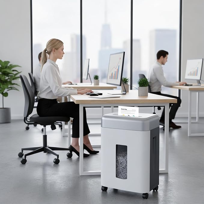 Wingwise 25 Sheets Paper Shredder Heavy Duty for Home Office | 60 Mins Runtime, P-4, 9.2 gal, Cross Cut, Shreds CDs & Credit Cards