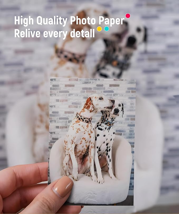 Liene Zink Photo Paper 2x3″ 50 Sheets, Premium Photo Printer Paper w/Adhesive Back, Waterproof, Smudge Proof, Tear Proof, Instant Photo Paper Compatible w/Liene 2x3″ Photo Printer Scrapbook