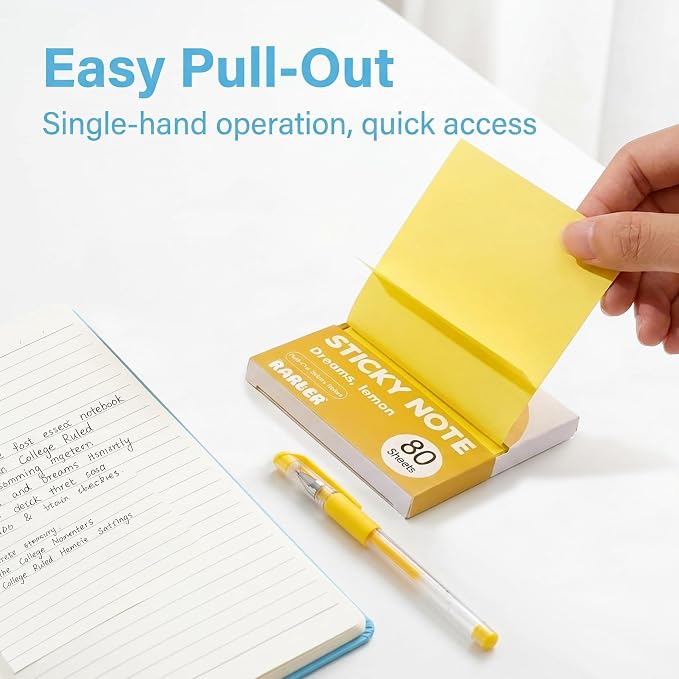 12 Boxes of Transparent Pull-Out Sticky Notes (960 Sheets Total) - Office Stationery Work Accessories with Strong Adhesion, No Residue, 50 Reuses Per Sheet, Suitable for Office Work