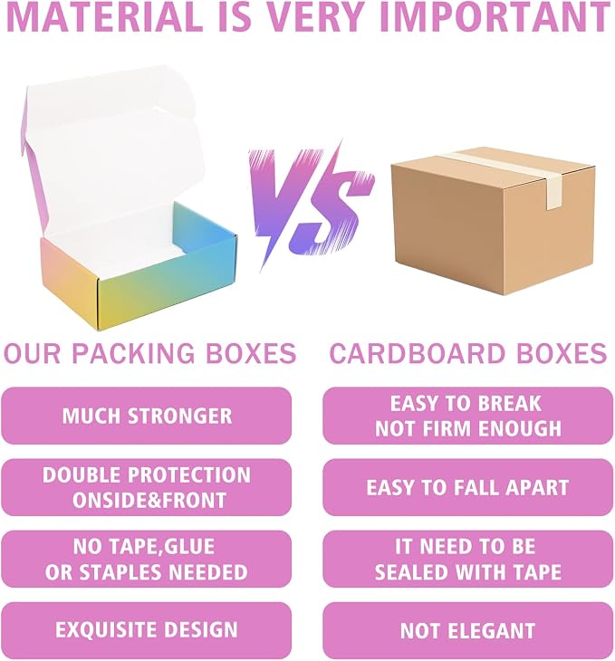 Shipping Boxes for Packaging, 11x8x2 in Corrugated Cardboard Boxes, Mailing Boxes for Small Business(40 Pack, Colorful)