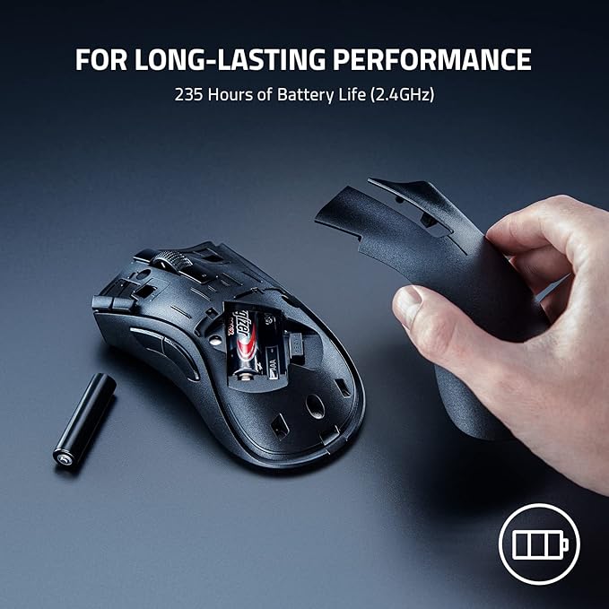Razer DeathAdder V2 X HyperSpeed: Award-Winning Ergonomic Design - Ultra-Fast Wireless - 235hr Battery Life - 7 Programmable Buttons - Gen 2 Mechanical Switches - 5G 14K DPI Optical Sensor